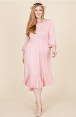 Cropped Bell Sleeve Midi Dress