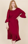 Cropped Bell Sleeve Midi Dress
