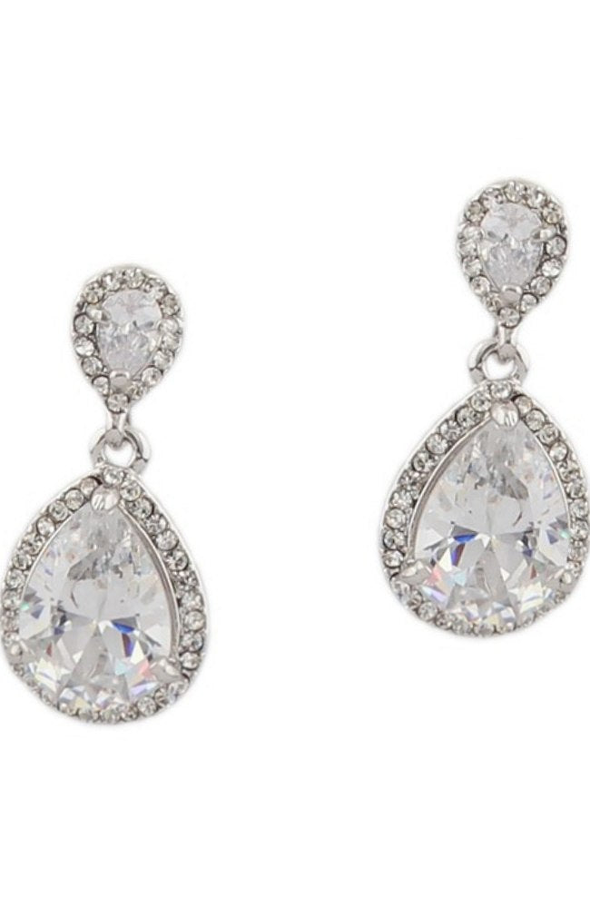 Pear Shape  Cubic Zirconia Earrings